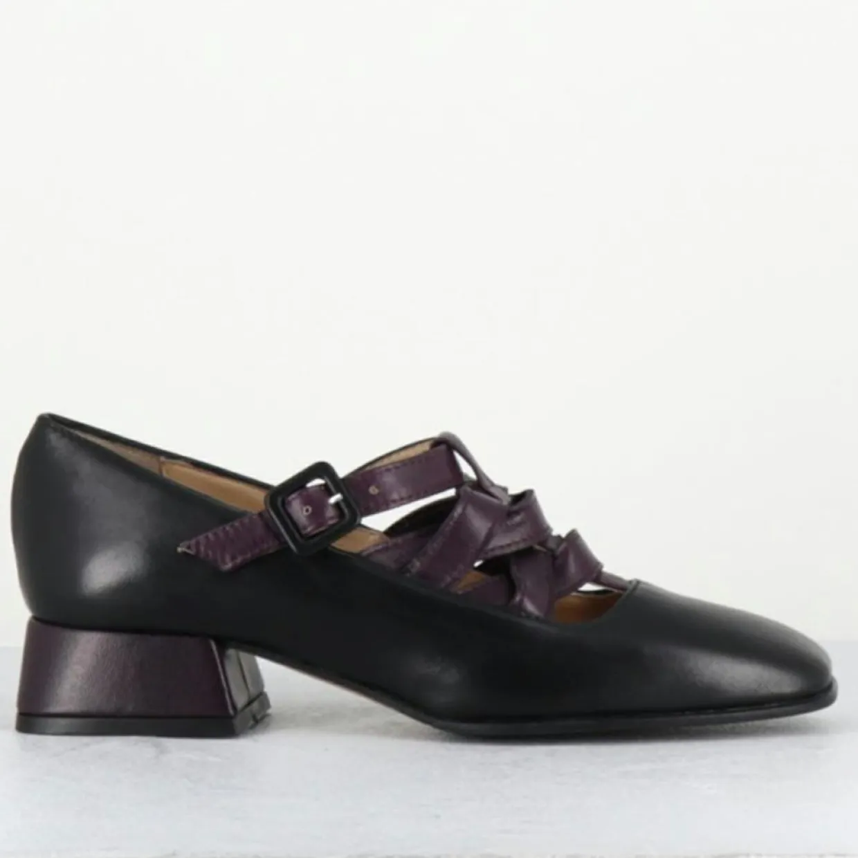 Femme Garrice Lab Derbies^Babies en Cuir 5516 noir/prune