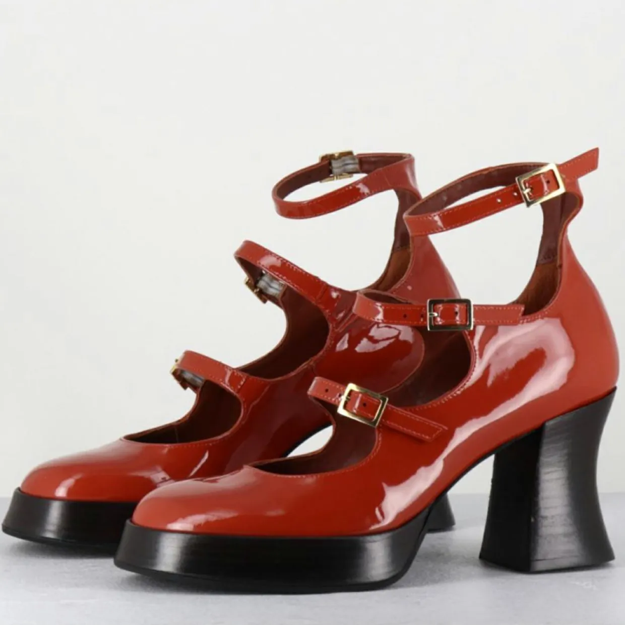 Femme Garrice Lab Sandales À Talons^Babies en Cuir galan rouille - Talon : 7.5cm