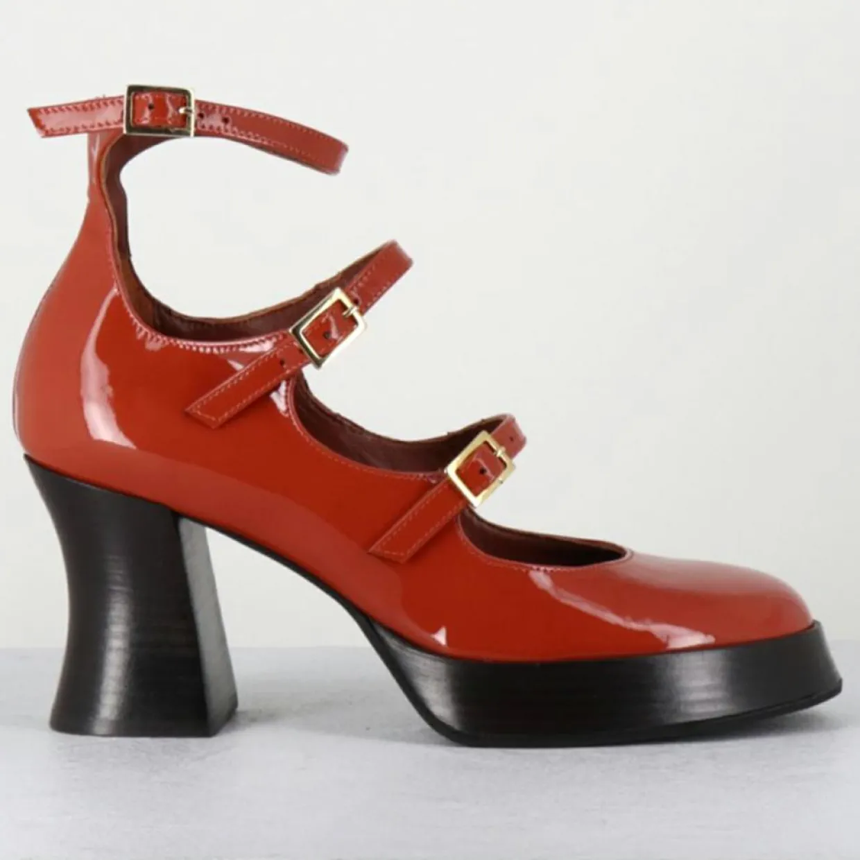 Femme Garrice Lab Sandales À Talons^Babies en Cuir galan rouille - Talon : 7.5cm