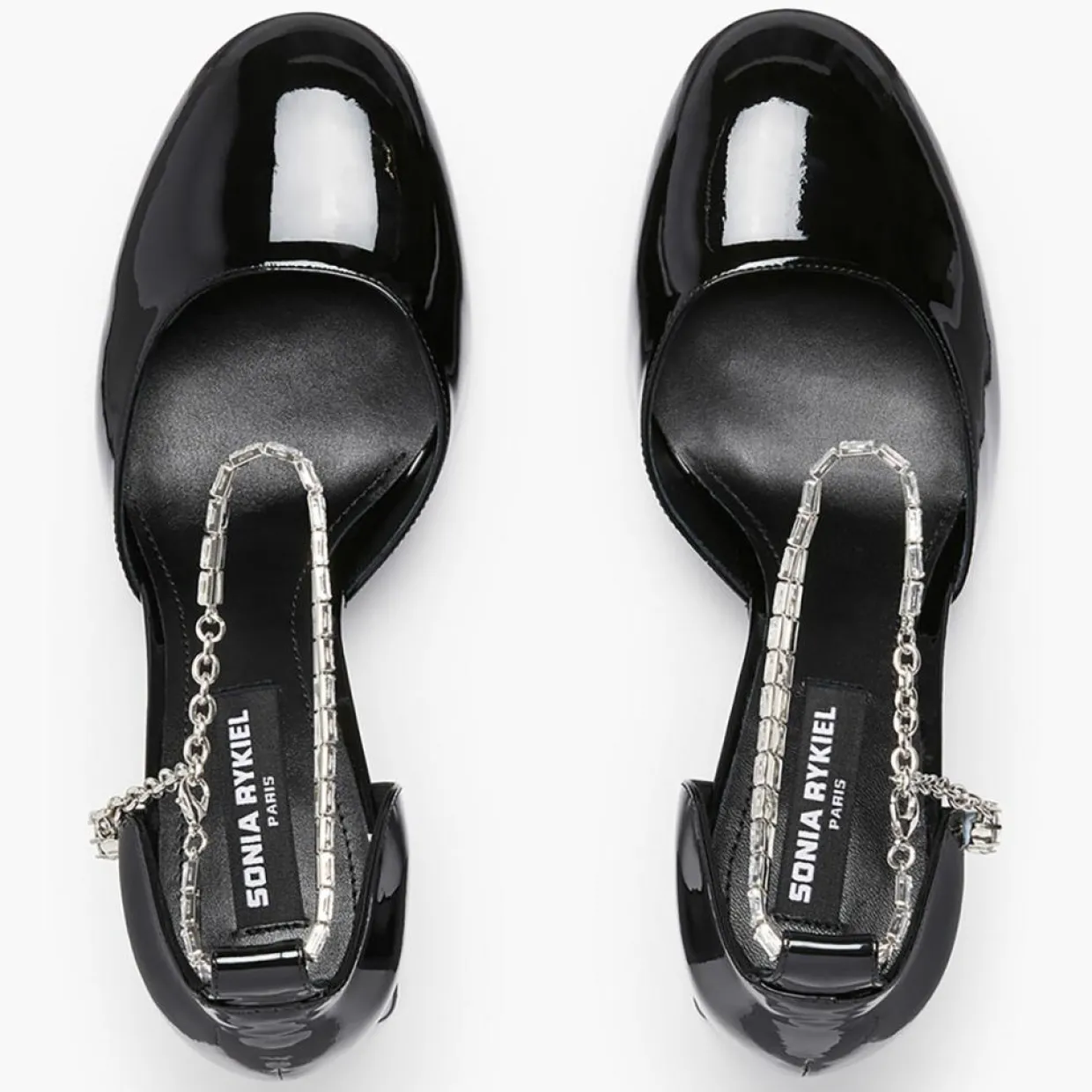 Femme Sonia Rykiel Escarpins^Babies en Cuir verni Honfleur noires - Talon 8.5 cm
