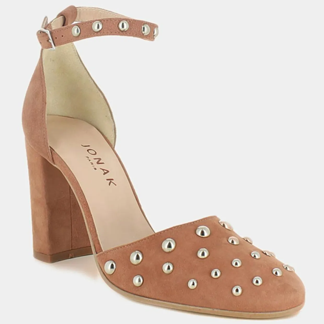 Babies en Velours de Cuir Siete roses - Talon 9 cm-Jonak Sale