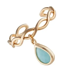 Bague ajustable Athéna Amazonite en laiton doré-Moonstone Best
