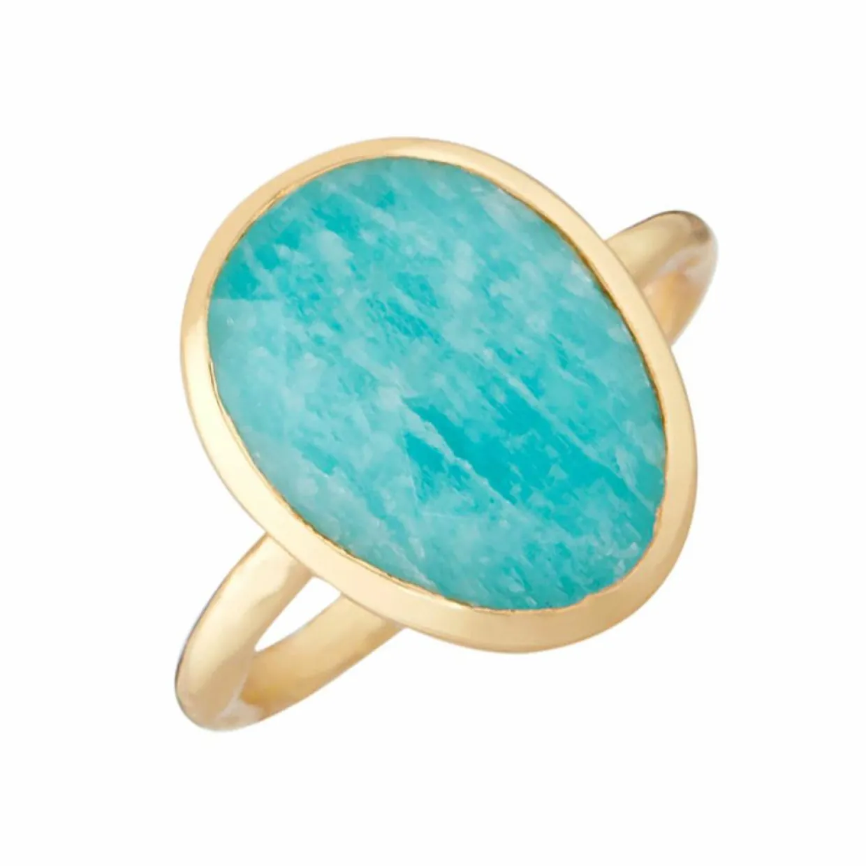 Bague ajustable Iris Amazonite en laiton doré-Moonstone Discount