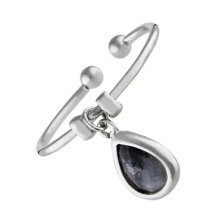 Bague ajustable Louise Labradorite en laiton argenté-Moonstone Best