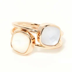 Femme Moonstone Bagues^Bague Amaël Nacre bleu/blanc en laiton doré
