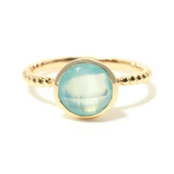 Bague Cataleya Acqua Calci en laiton doré-Moonstone Best