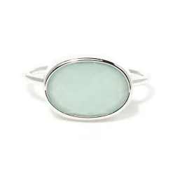 Bague Celia Amazonite en laiton argenté-Moonstone New