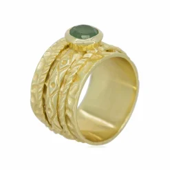 Femme Moonstone Bagues^Bague Elisabeth Aventurine en laiton doré