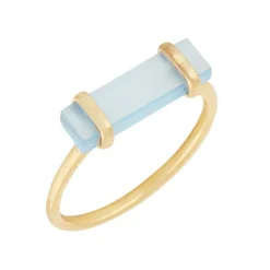 Femme Moonstone Bagues^Bague Eléonore Calcédoine en laiton doré