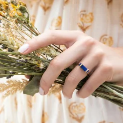 Bague Eléonore Lapis en laiton doré-Moonstone Hot