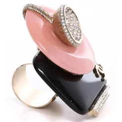 Bague en Email rose/noir/doré - Bon état-Chanel Best