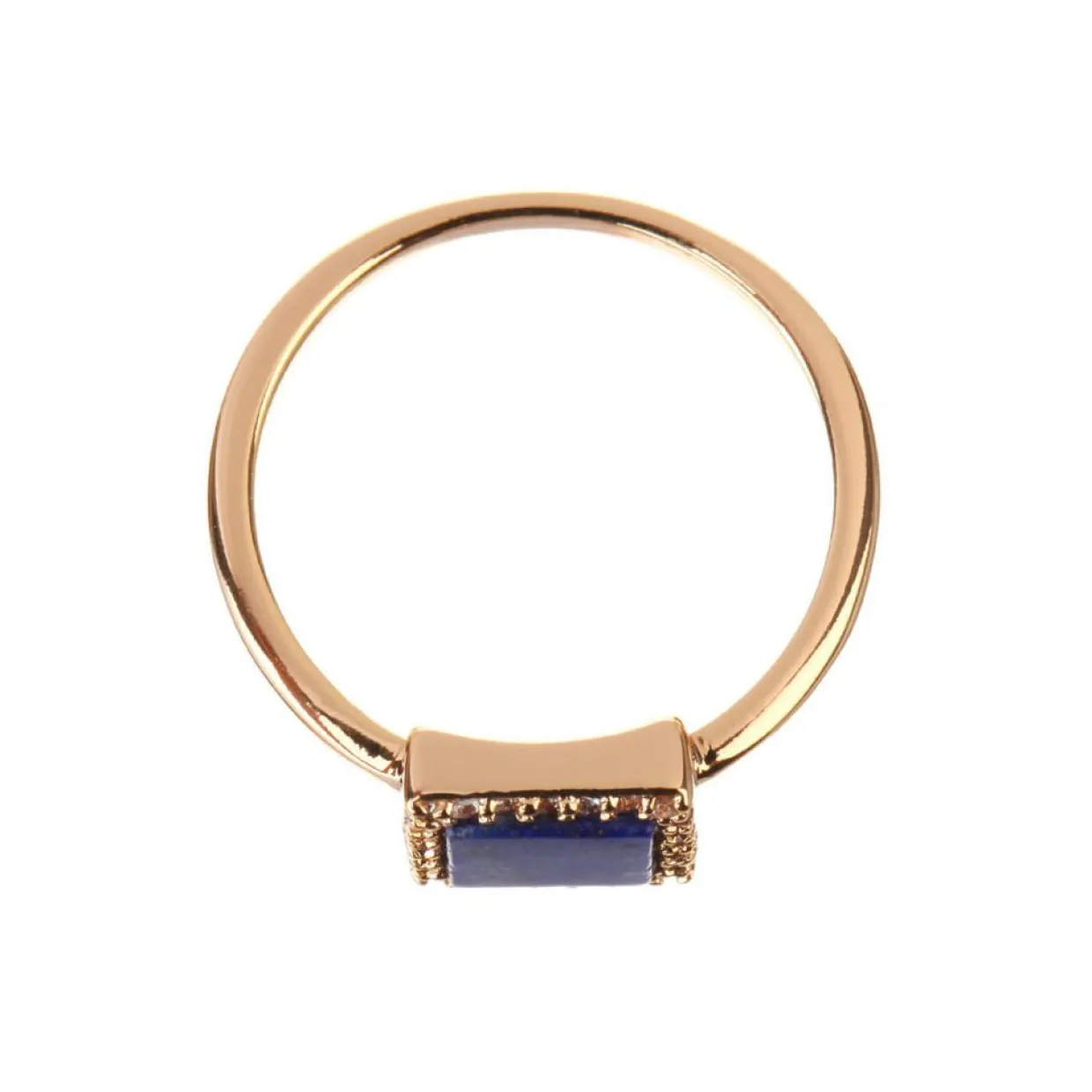 Bague Fiona Lapis en laiton doré-Moonstone Hot
