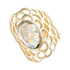 Bague Freida Améthyste en laiton doré-Moonstone