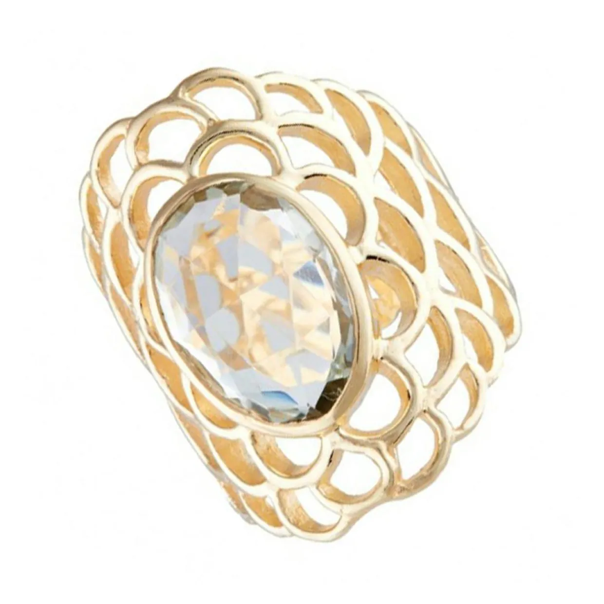 Bague Freida Améthyste en laiton doré-Moonstone