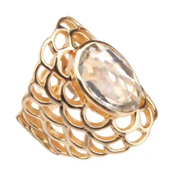 Bague Freida Améthyste en laiton doré-Moonstone