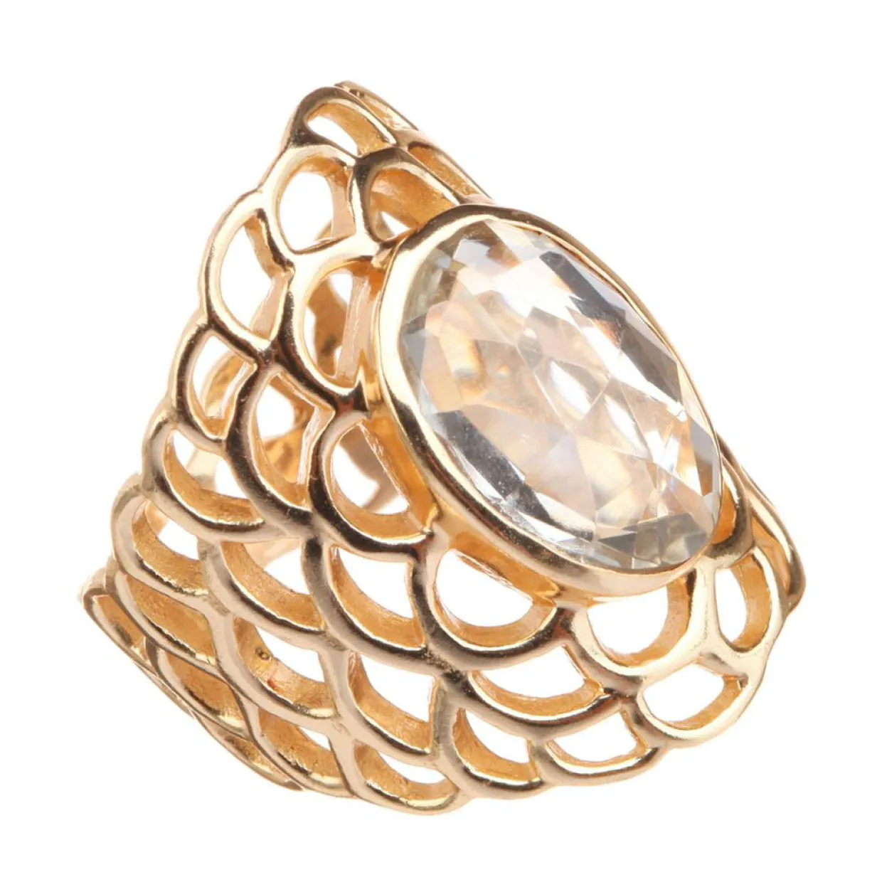Bague Freida Améthyste en laiton doré-Moonstone