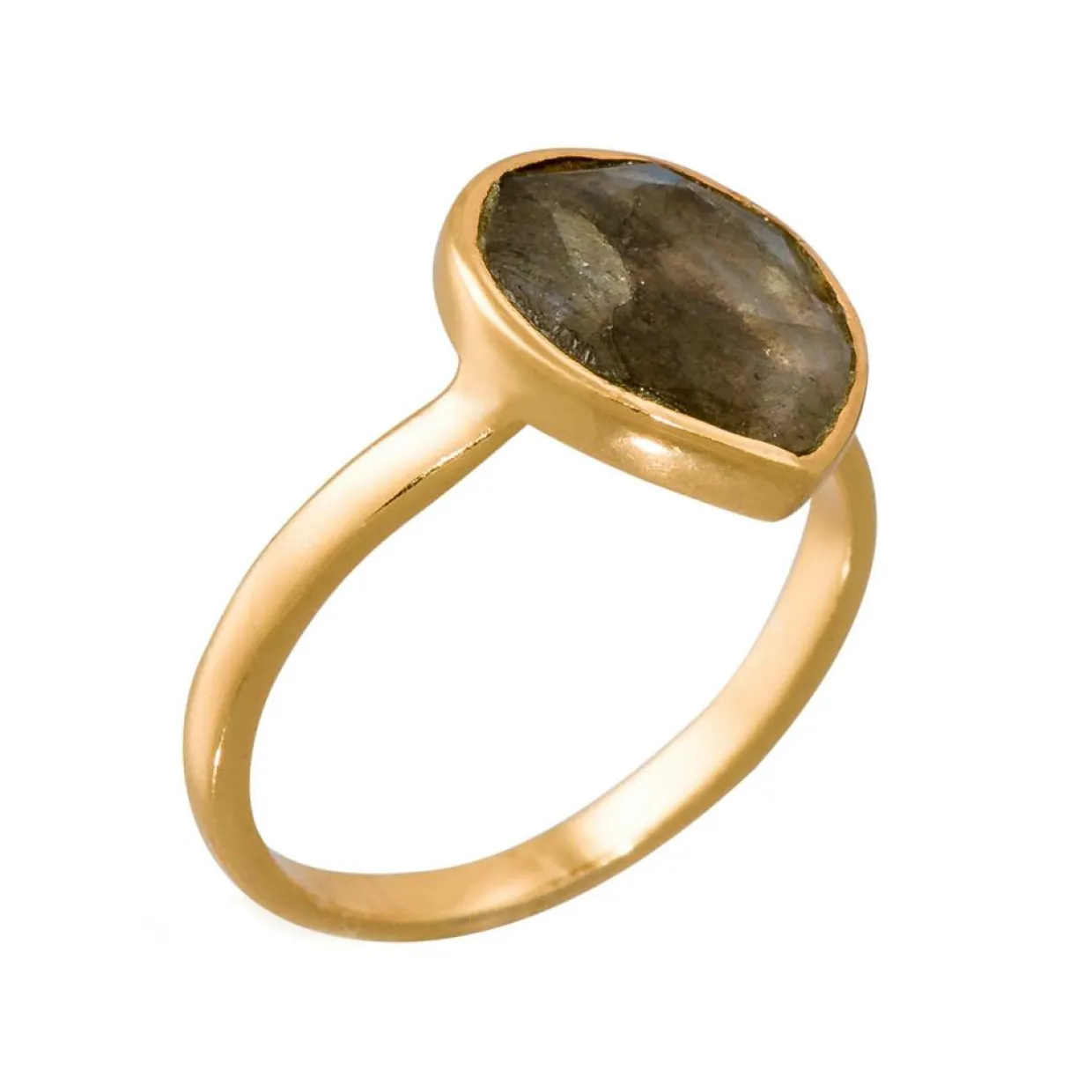 Femme Moonstone Bagues^Bague Ilya Labradorite en laiton doré