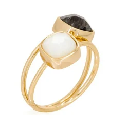 Femme Moonstone Bagues^Bague Jovanni Labradorite & Nacre en laiton doré