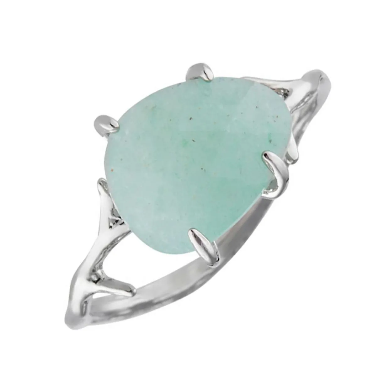 Femme Moonstone Bagues^Bague Lily Aventurine en laiton argenté