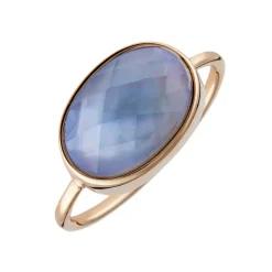 Bague Lisa Nacre en laiton doré-Moonstone