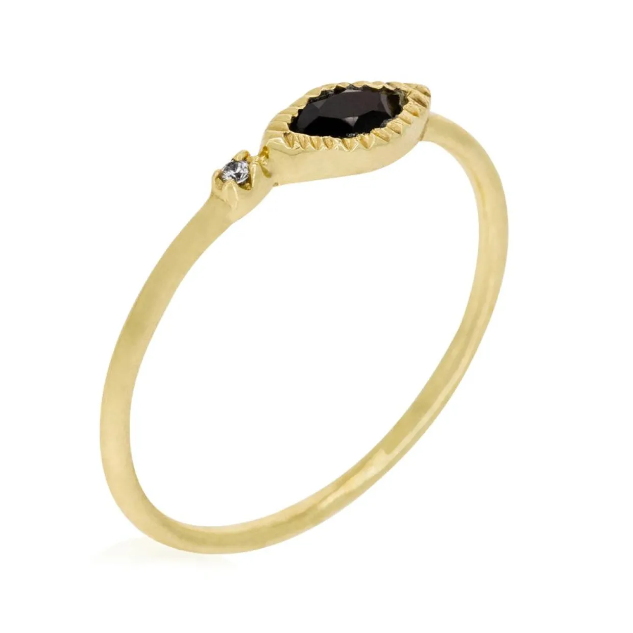 Bague Marta Onyx en laiton doré-Moonstone Clearance