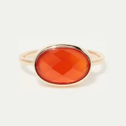 Femme Moonstone Bagues^Bague Noelie Agate rouge en laiton doré