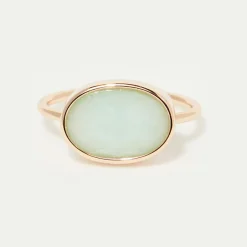 Bague Noelie Amazonite en laiton doré-Moonstone Discount