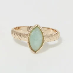 Femme Moonstone Bagues^Bague Paola Amazonite en laiton doré