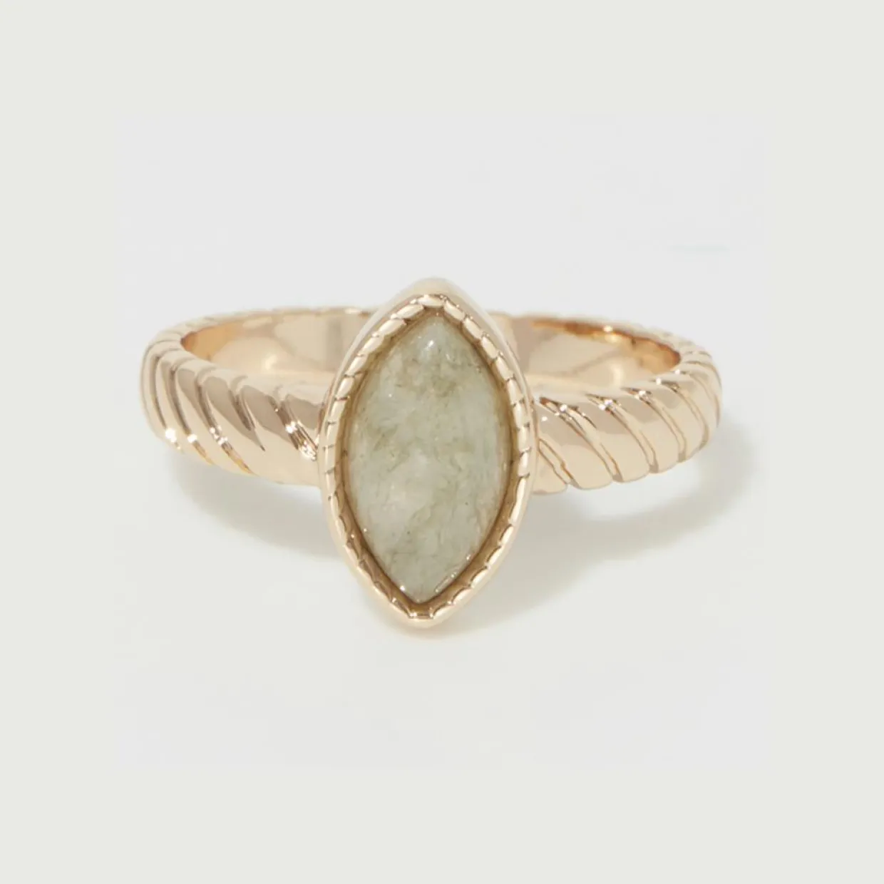 Femme Moonstone Bagues^Bague Paola Labradorite en Laiton doré
