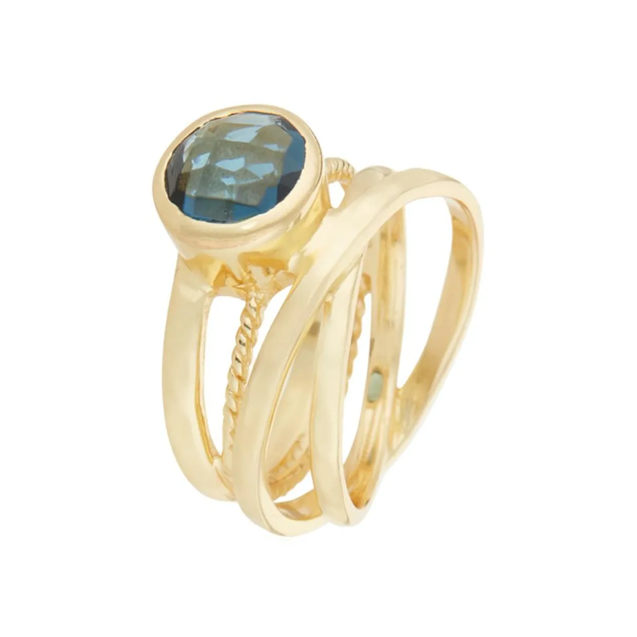 Bague Suzie Iolite en laiton doré-Moonstone Discount