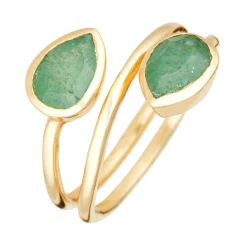 Femme Moonstone Bagues^Bague Taya Aventurine en laiton doré