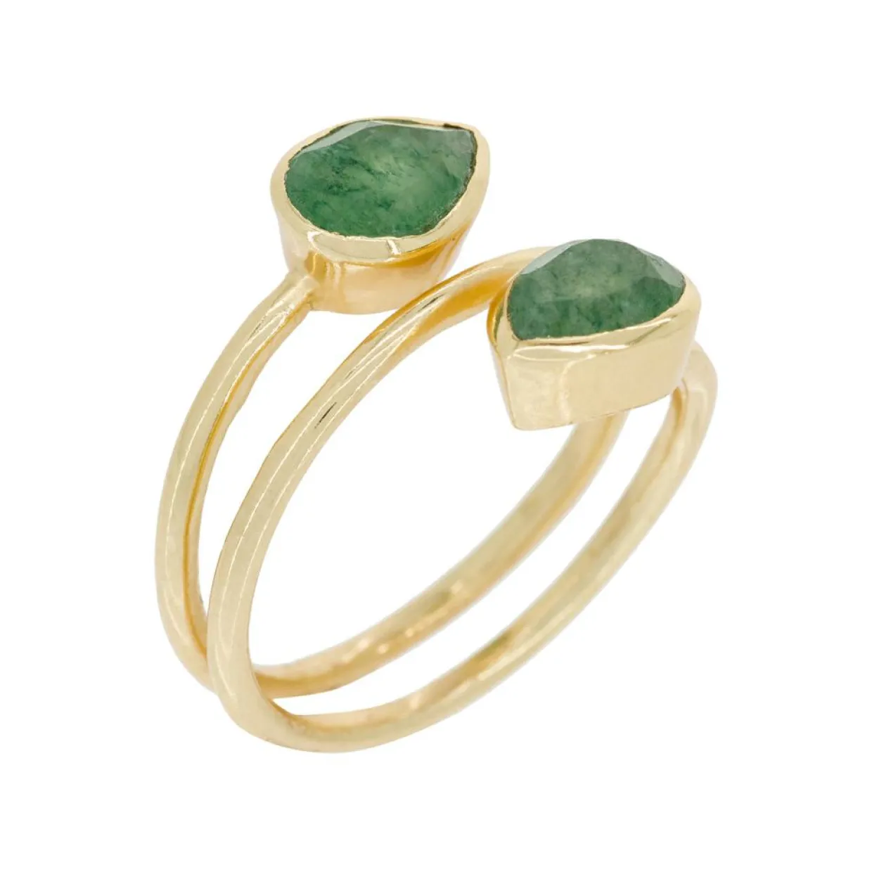Femme Moonstone Bagues^Bague Taya Aventurine en laiton doré