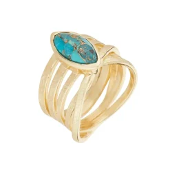 Bague Yris Turquoise en laiton doré-Moonstone Sale