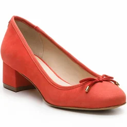 Femme Cosmoparis Ballerines^Ballerines en Velours de Cuir Jaxelle corail