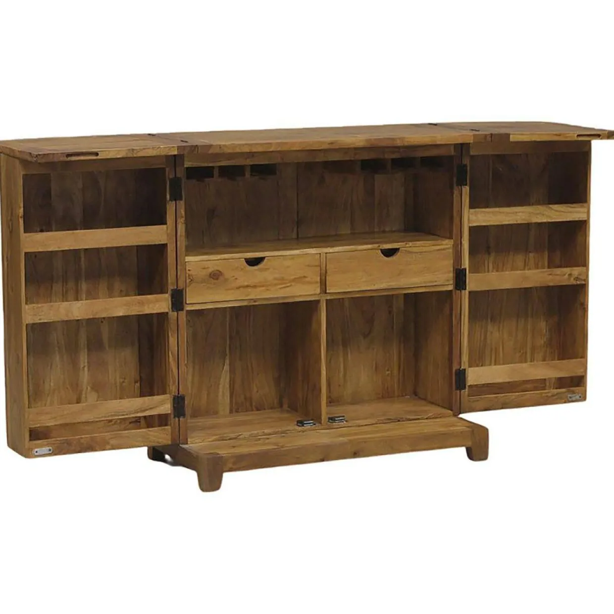 Bois & Chiffons Meubles De Rangement^Bar pliant arabesque bois exotique acacia punjab marron - 90x46x99 cm