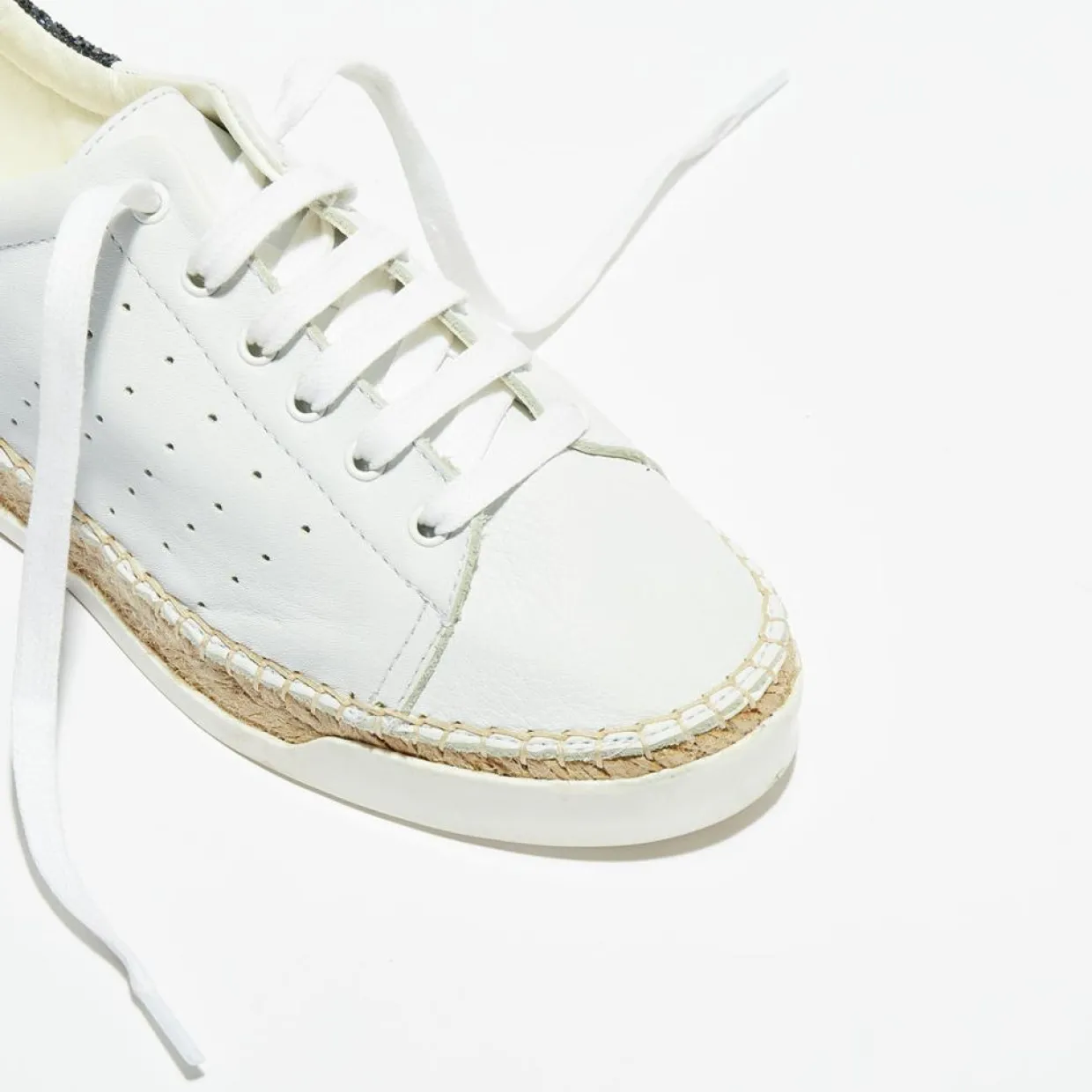 Femme Canal Saint Martin Baskets^Basket espadrilles en Cuir Lancry Glitter blanc/bleu