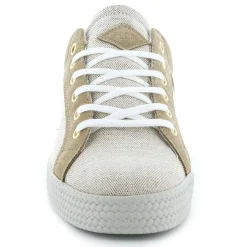 Femme Palladium Baskets^Baskets basses en Cuir Kalexia bimatières beiges