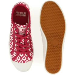 Baskets basses en Toile Phoenix rouge/blanc-Palladium Hot
