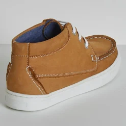 Baskets bateau montantes en Cuir marron cognac-Cyrillus Sale