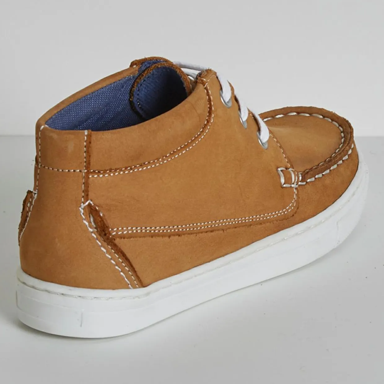 Baskets bateau montantes en Cuir marron cognac-Cyrillus Sale