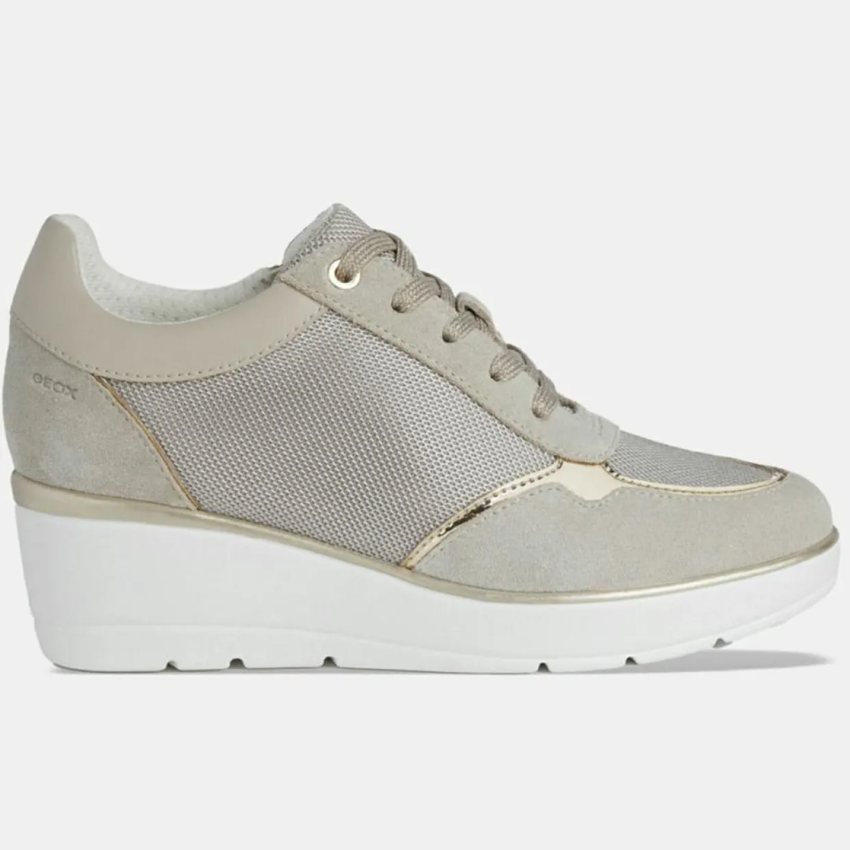Baskets compensées Ilde beiges - Talon 9 cm-Geox Clearance