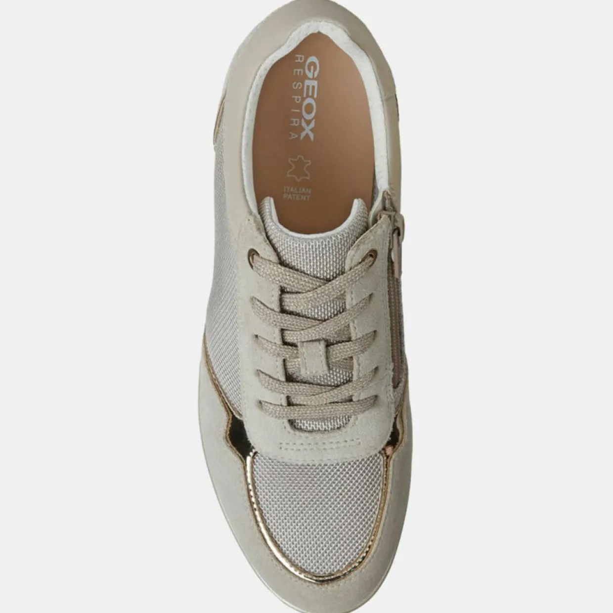 Baskets compensées Ilde beiges - Talon 9 cm-Geox Clearance
