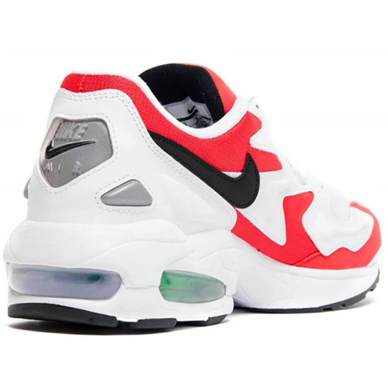 Homme Nike Baskets^Baskets en Cuir & Mesh Air Max 2 Light blanc/rouge
