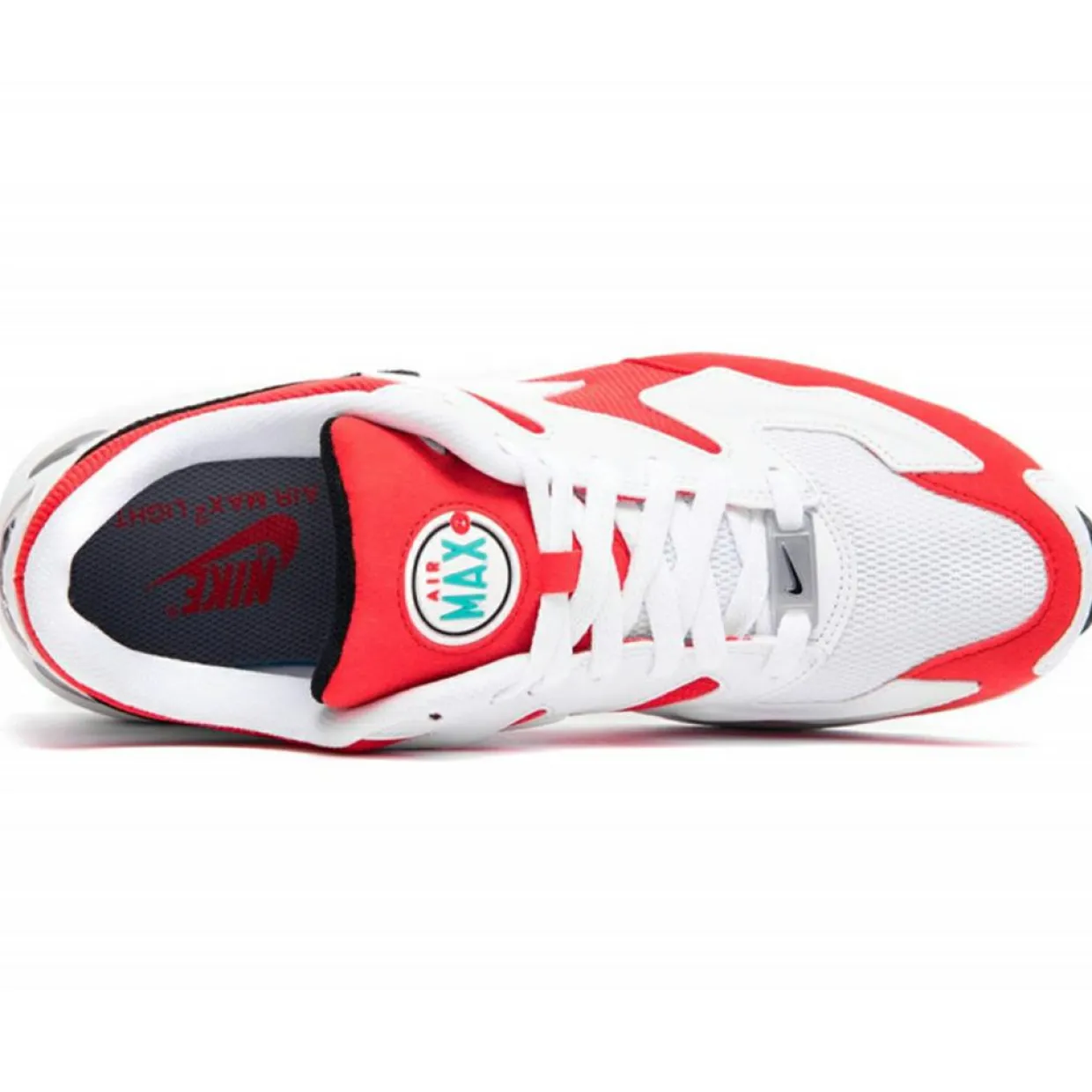 Homme Nike Baskets^Baskets en Cuir & Mesh Air Max 2 Light blanc/rouge