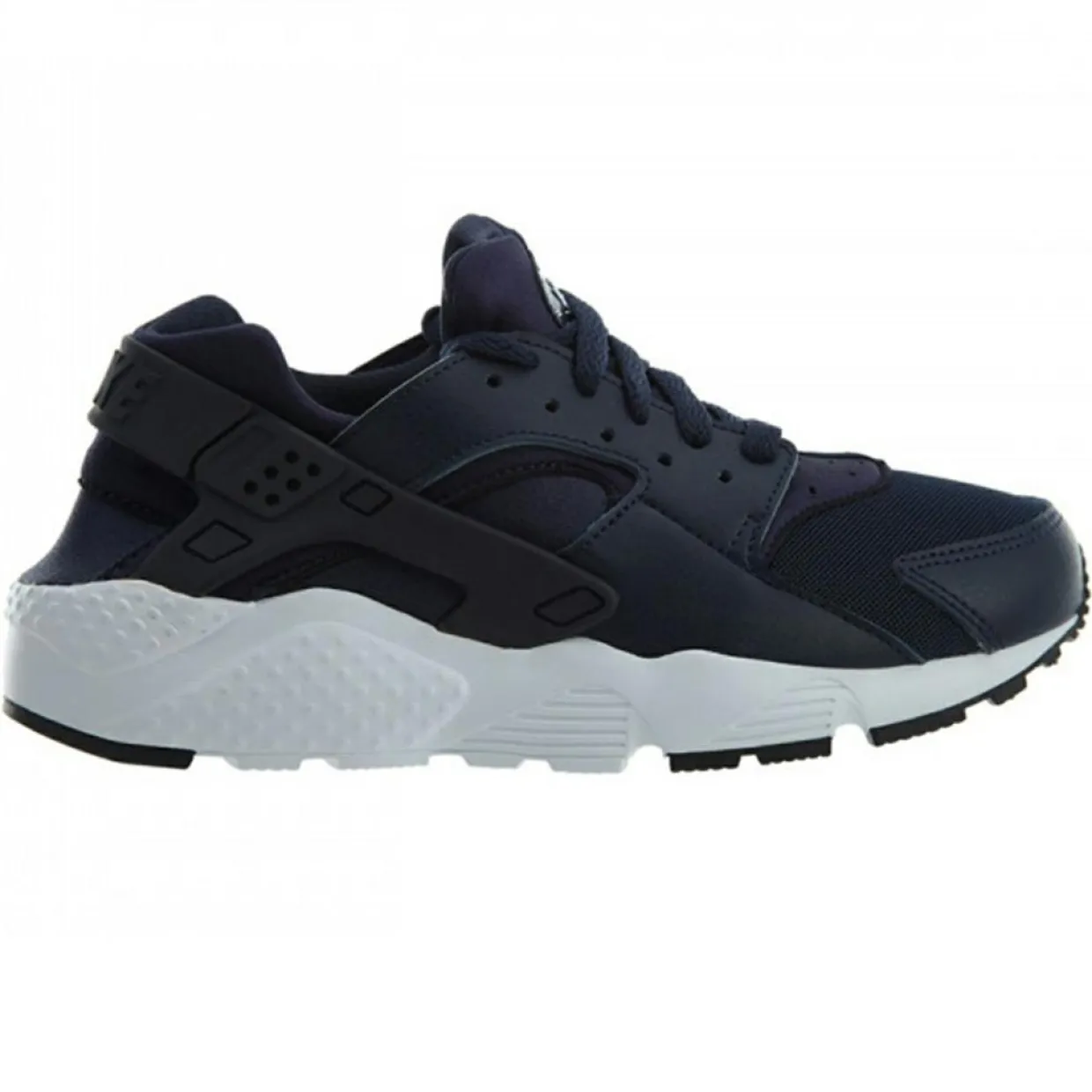 Femme Nike Baskets^Baskets en Cuir & Mesh Huarache Gs blau marine/noir