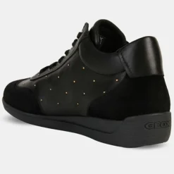 Femme Geox Baskets^Baskets en Cuir & Velours de Cuir Myria noires