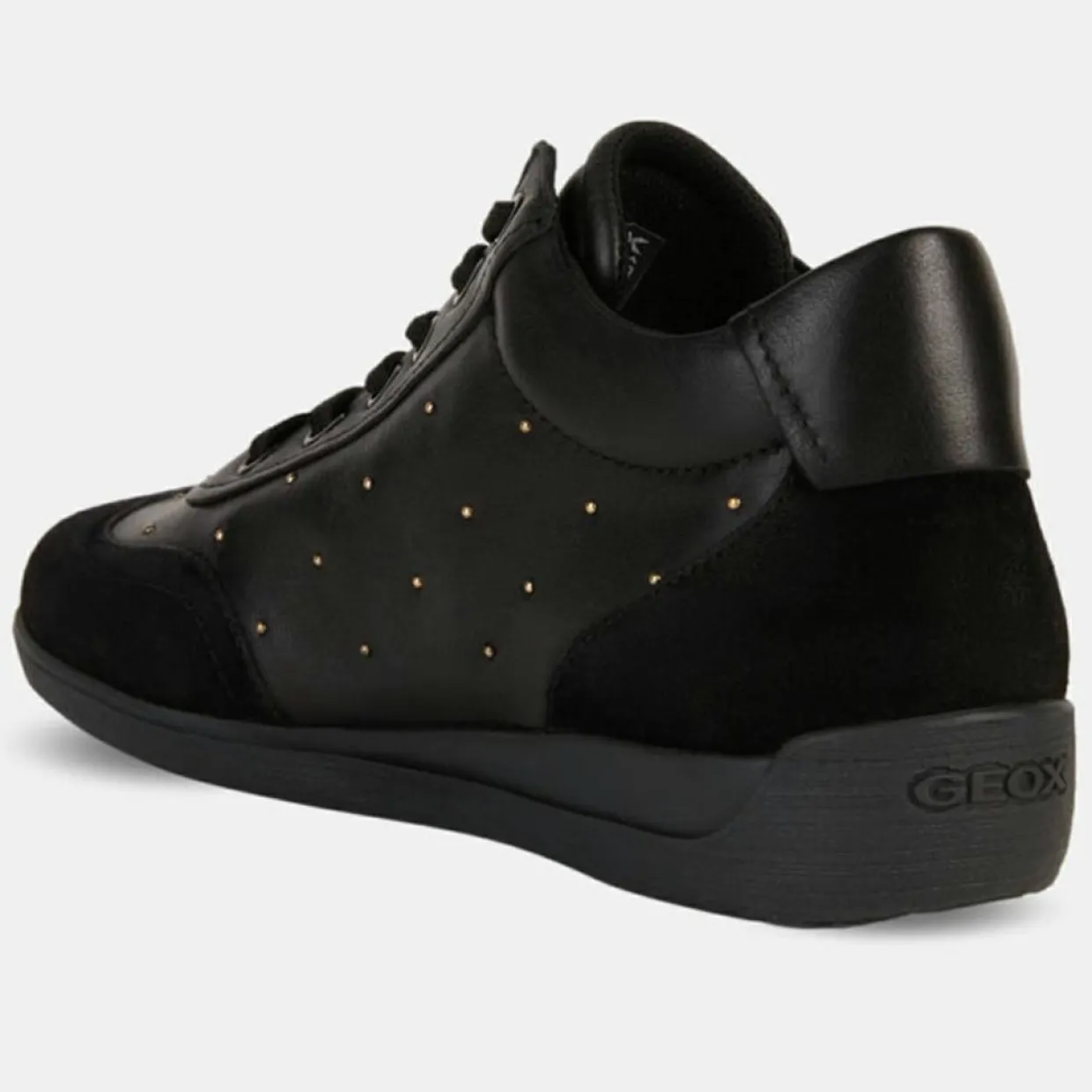 Femme Geox Baskets^Baskets en Cuir & Velours de Cuir Myria noires
