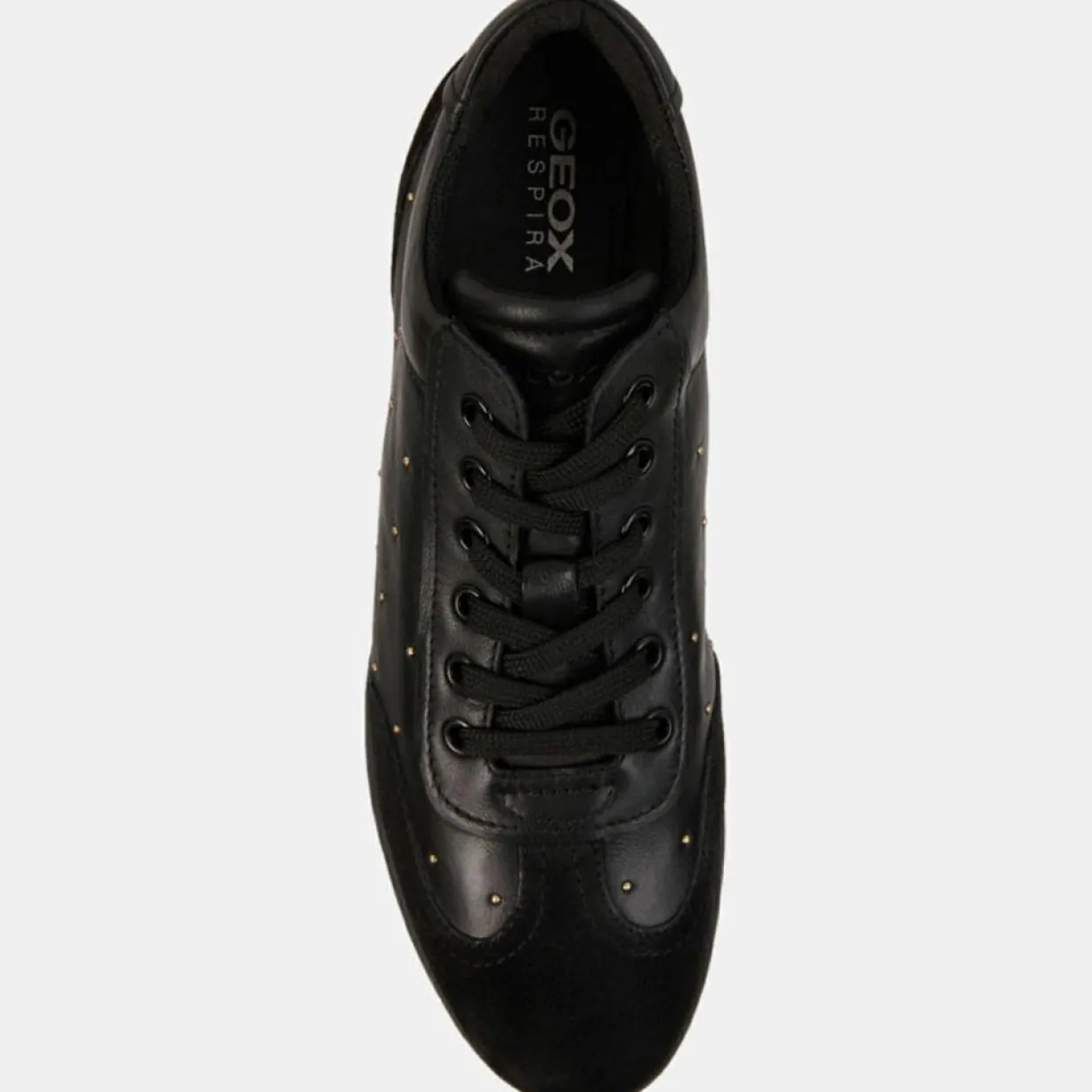 Femme Geox Baskets^Baskets en Cuir & Velours de Cuir Myria noires
