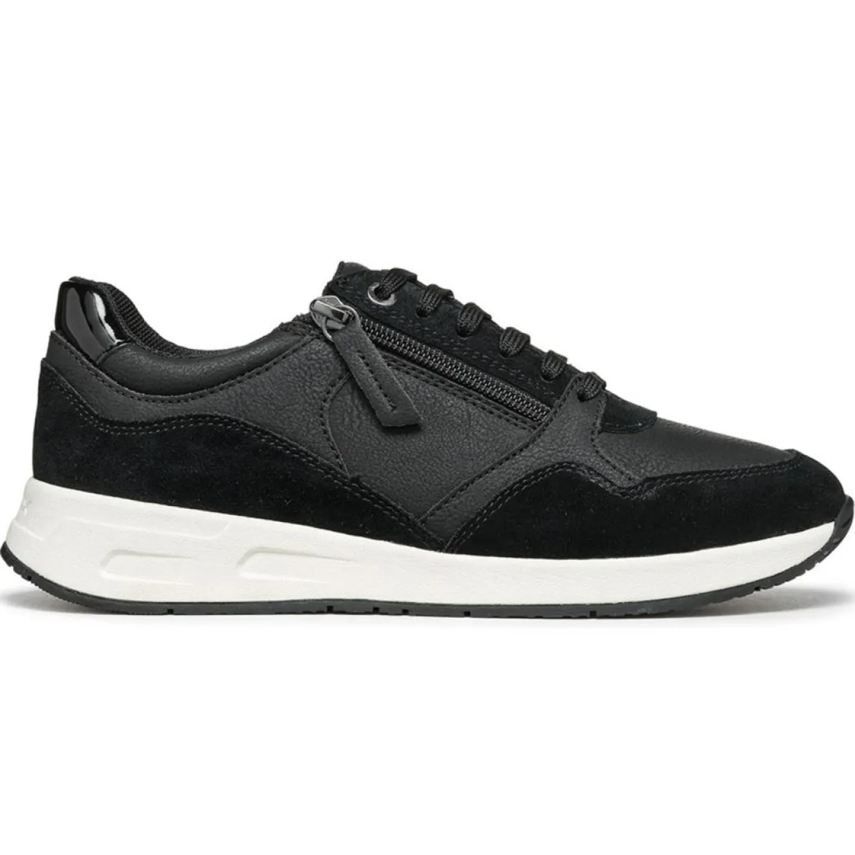 Femme Geox Baskets^Baskets en Cuir & Velours de Cuir Bulmya noires