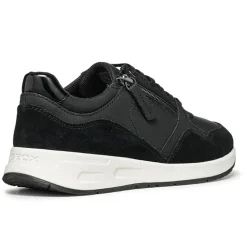Femme Geox Baskets^Baskets en Cuir & Velours de Cuir Bulmya noires